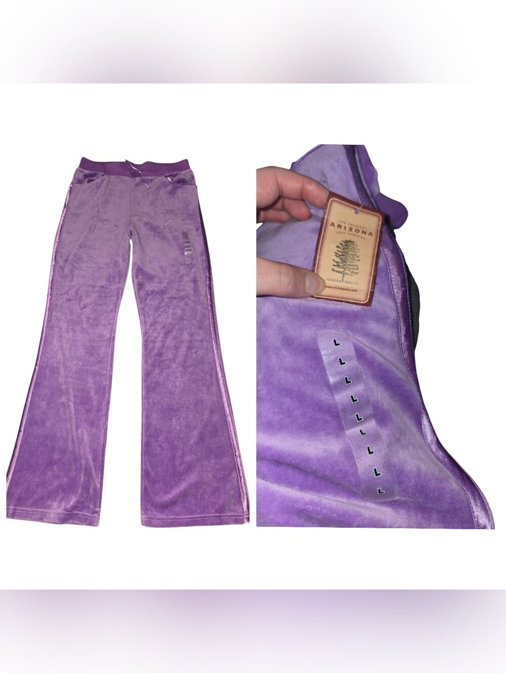 9/8/34. Arizona Jean Company Girls Purple Velour Flared Joggers(NWT)